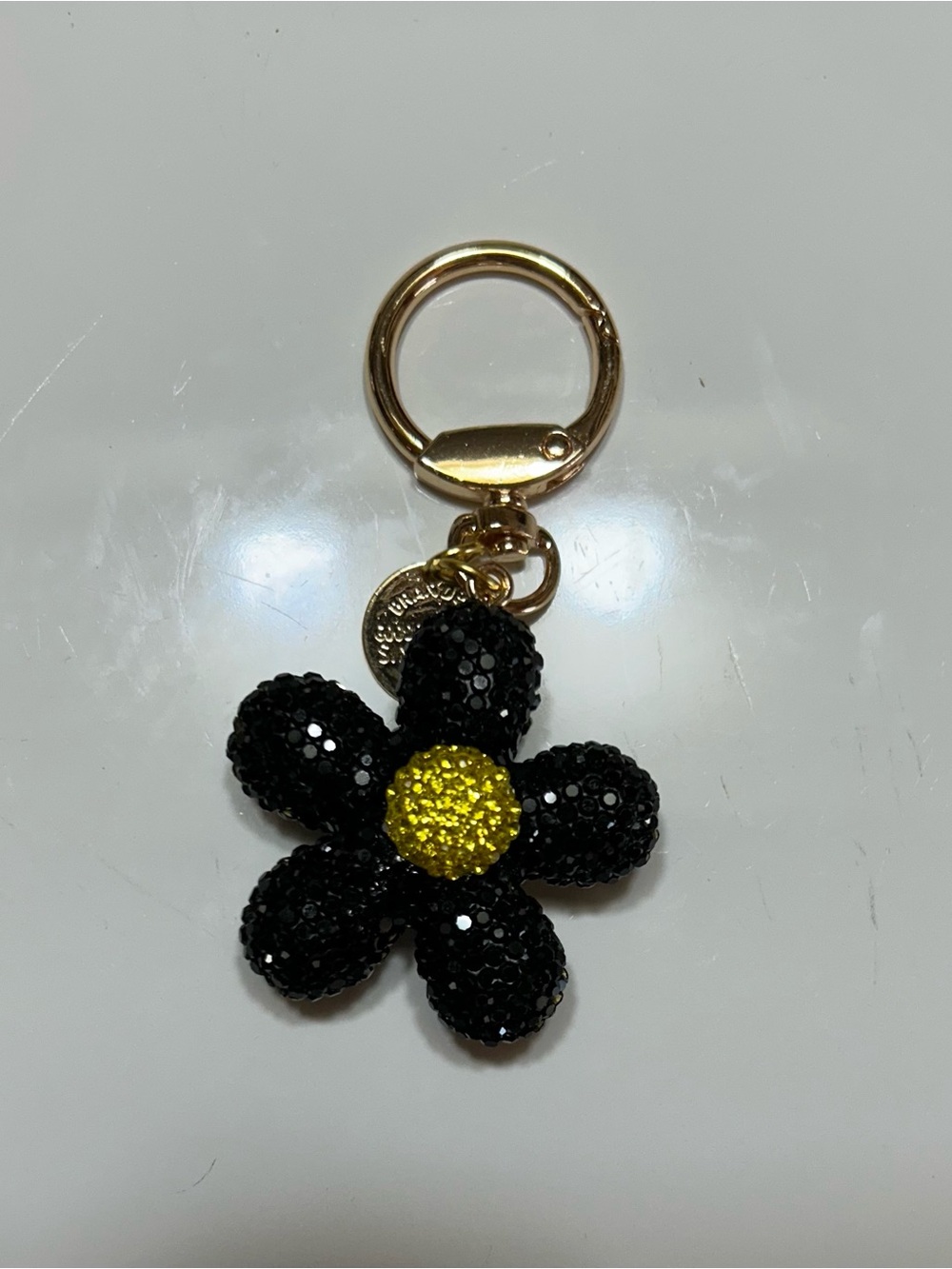 Rhinestone Black & Gold Keychain/Bag Charm